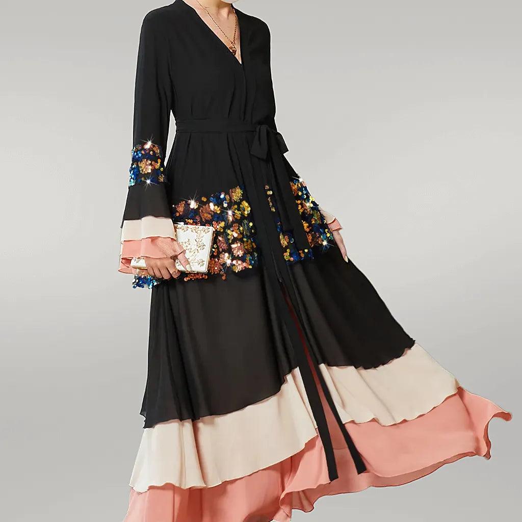 Patchwork Kaftan with Sequin Work