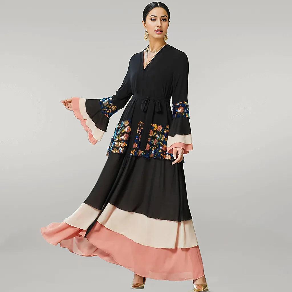 Patchwork Kaftan with Sequin Work