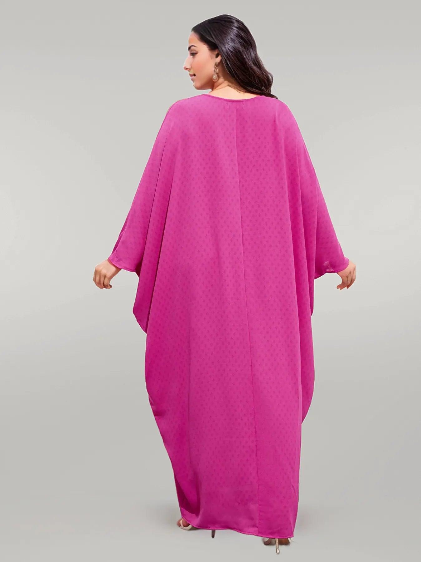 Butterfly Sleeves Bright Pink Kaftan
