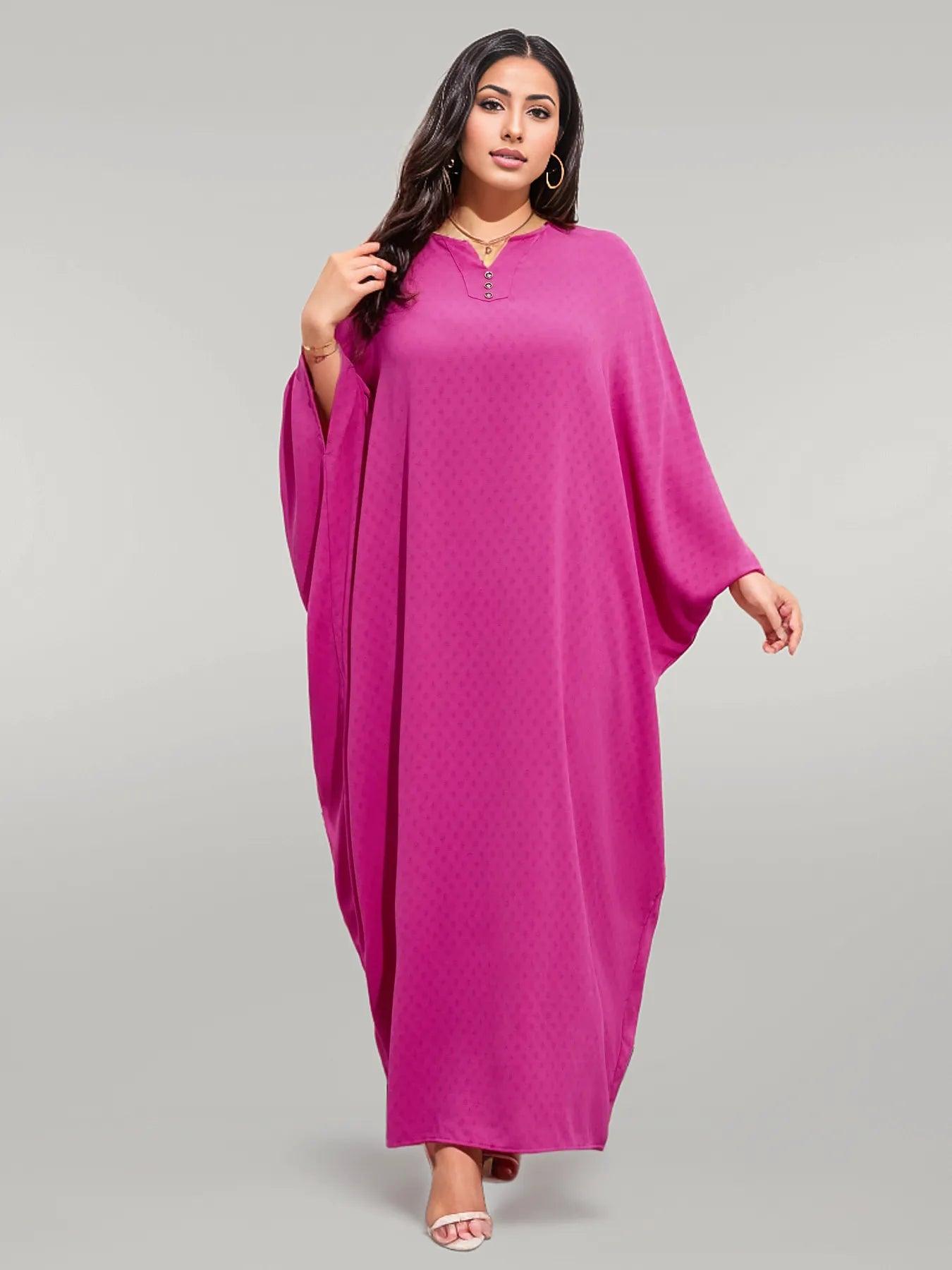 Butterfly Sleeves Bright Pink Kaftan