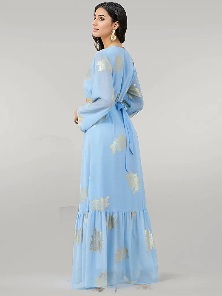 Traditional Long Kaftan with Print