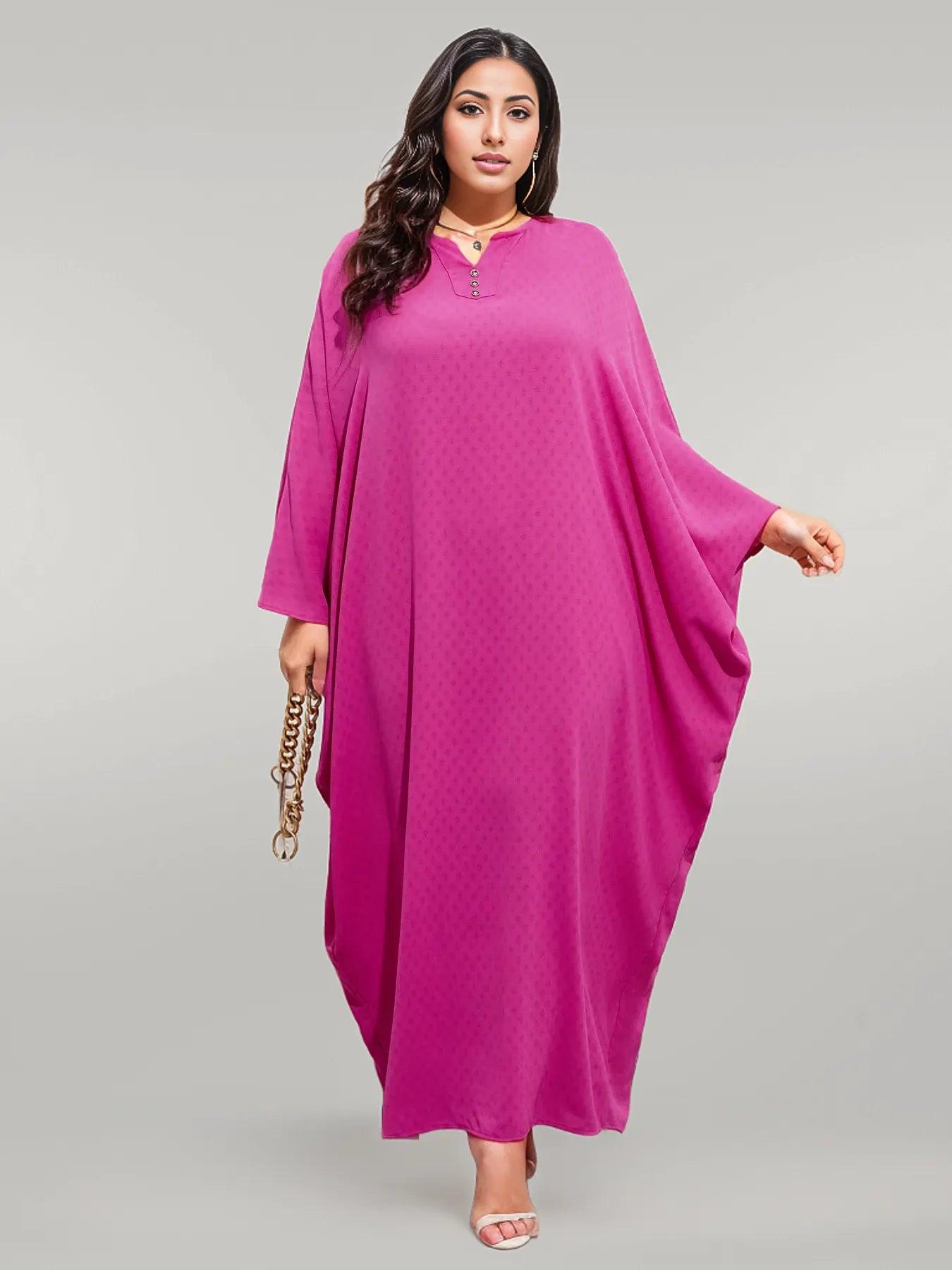 Butterfly Sleeves Bright Pink Kaftan