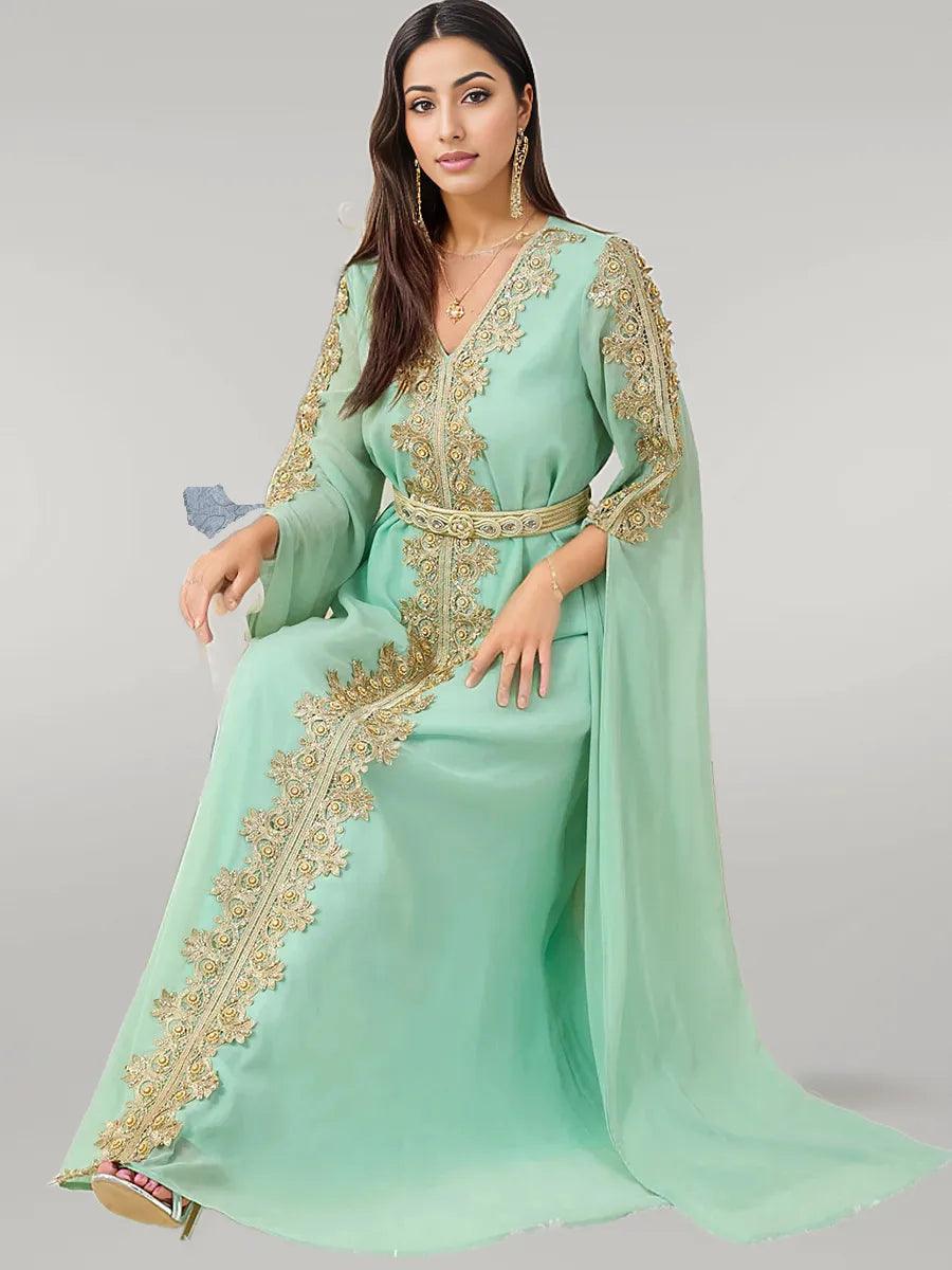 Traditional Arab Kaftan with Embroidery