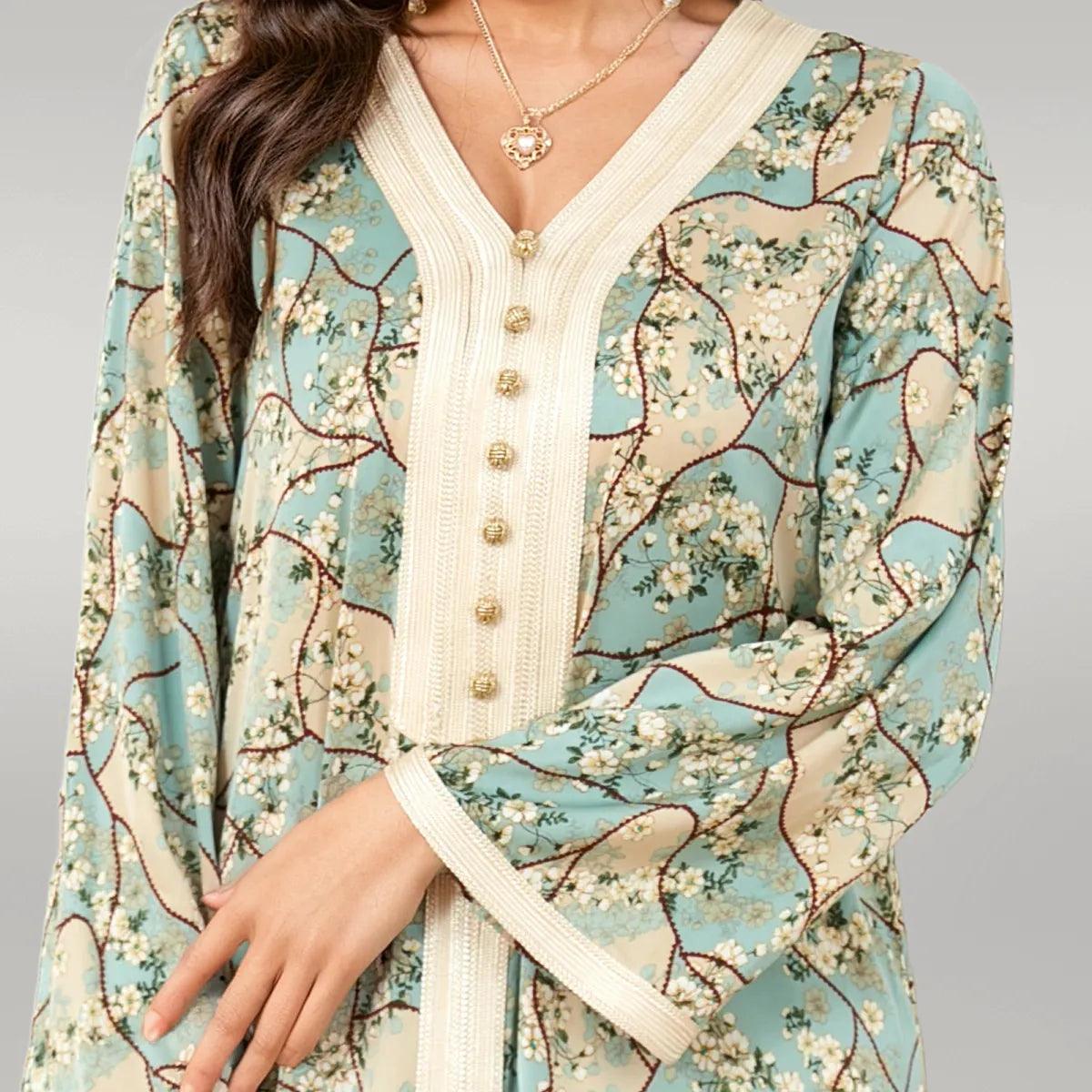Floral Satin Dress Party Wear - Comfortable