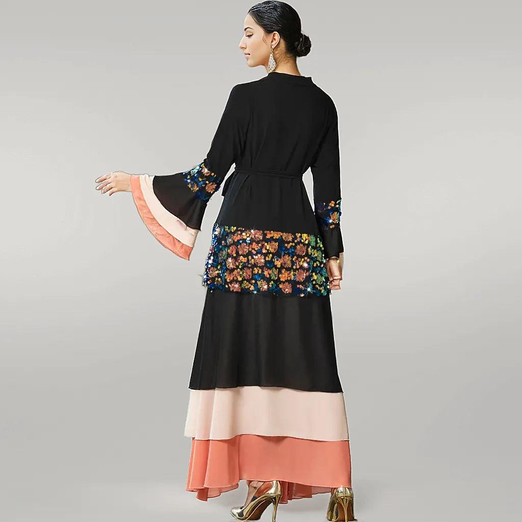 Patchwork Kaftan with Sequin Work