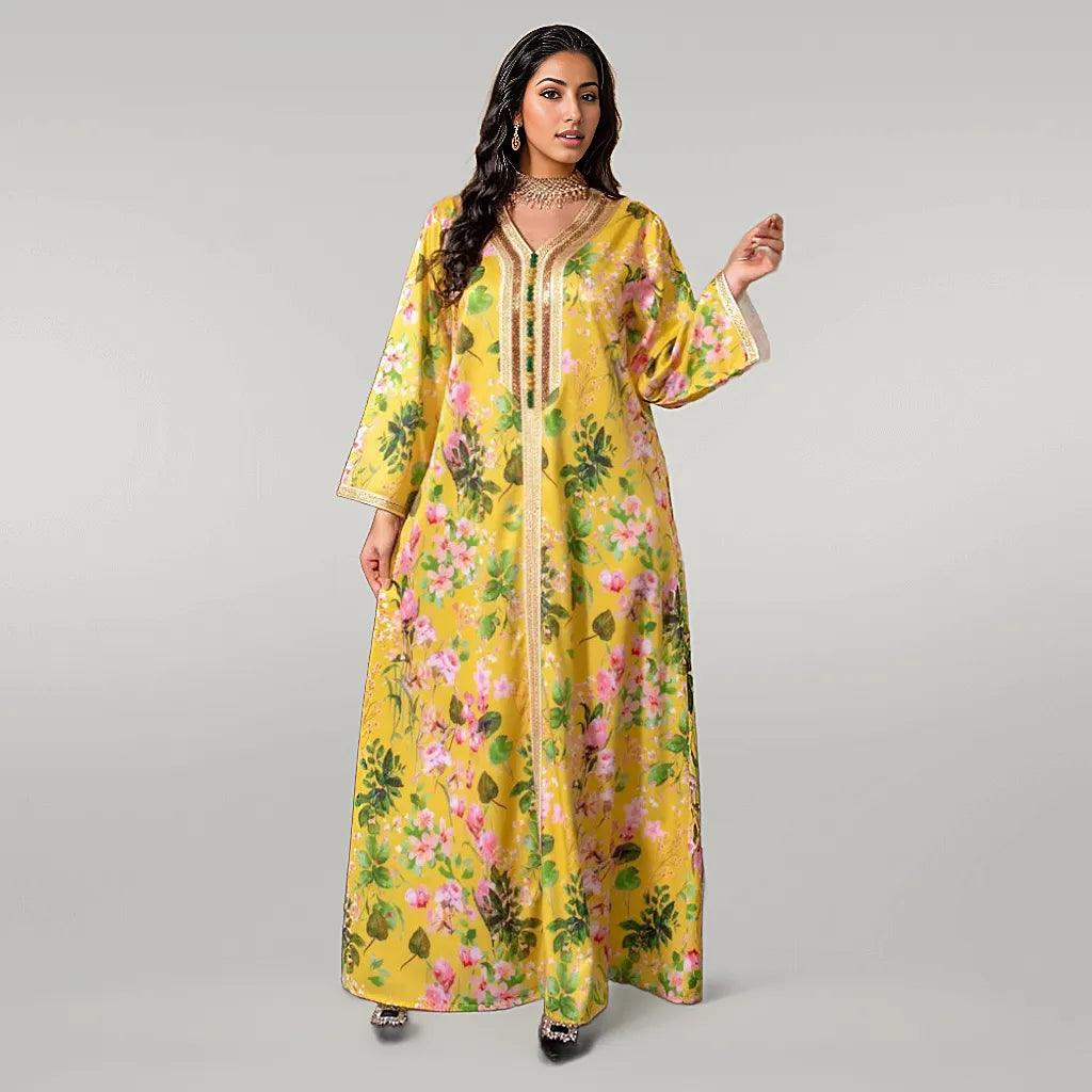 Beautiful Floral Print Kaftan