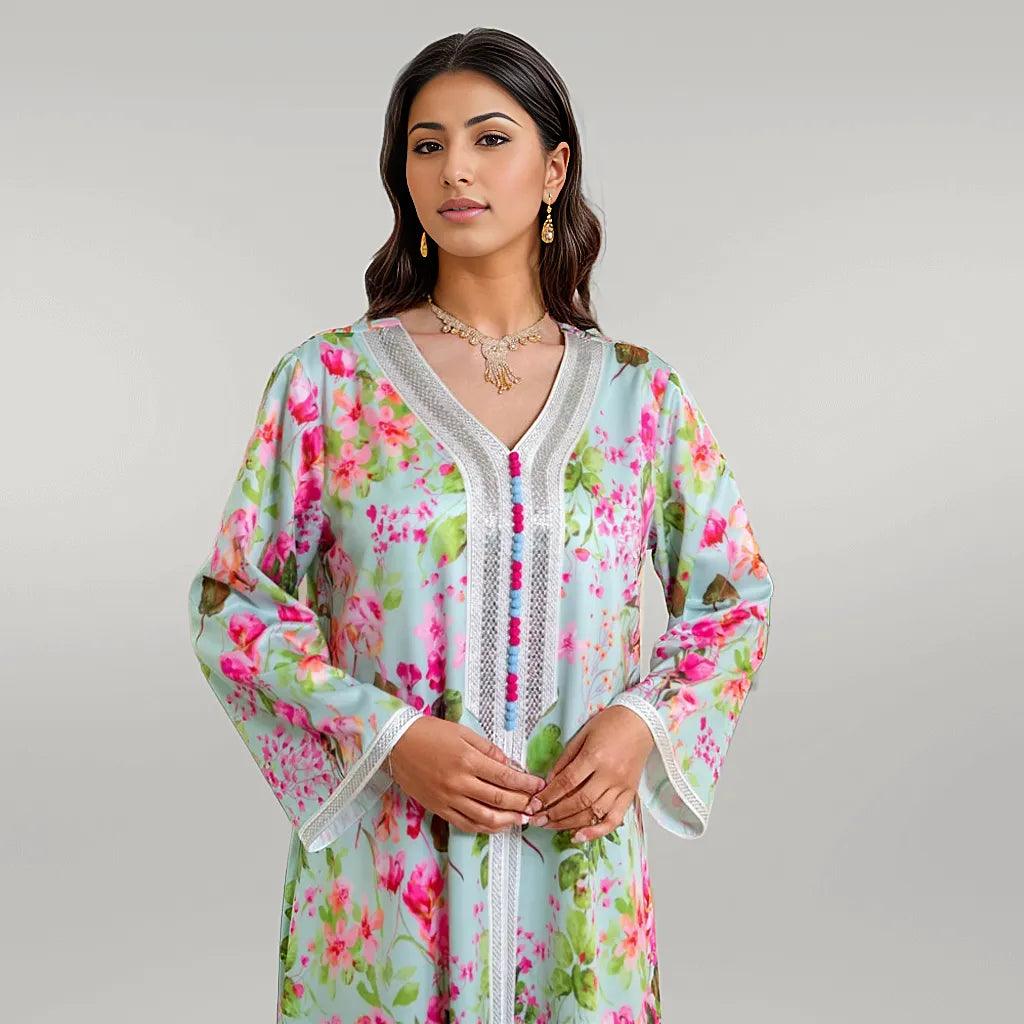 Beautiful Floral Print Kaftan