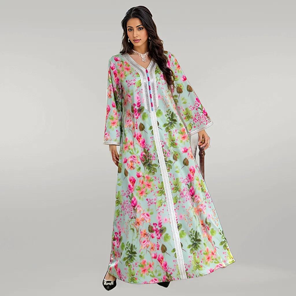 Beautiful Floral Print Kaftan
