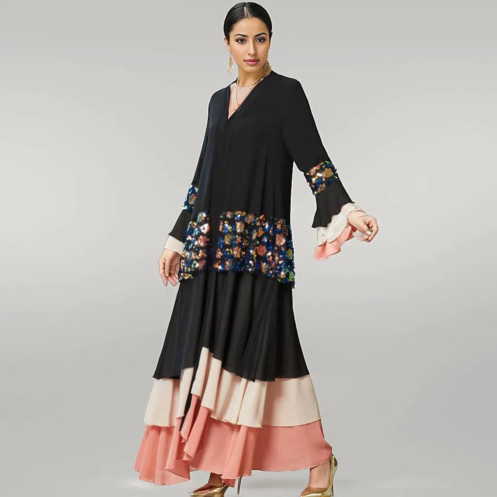 Patchwork Kaftan with Sequin Work