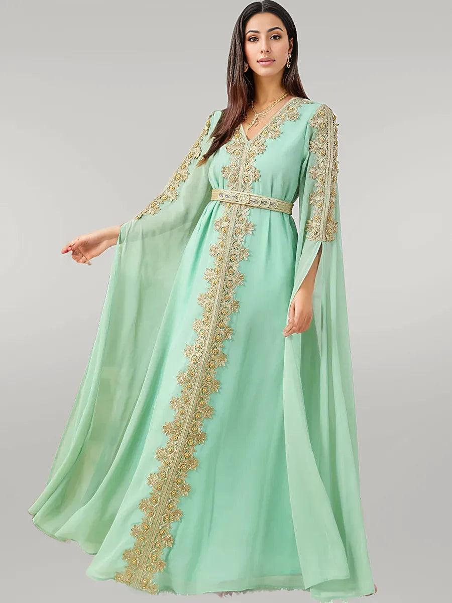 Traditional Arab Kaftan with Embroidery