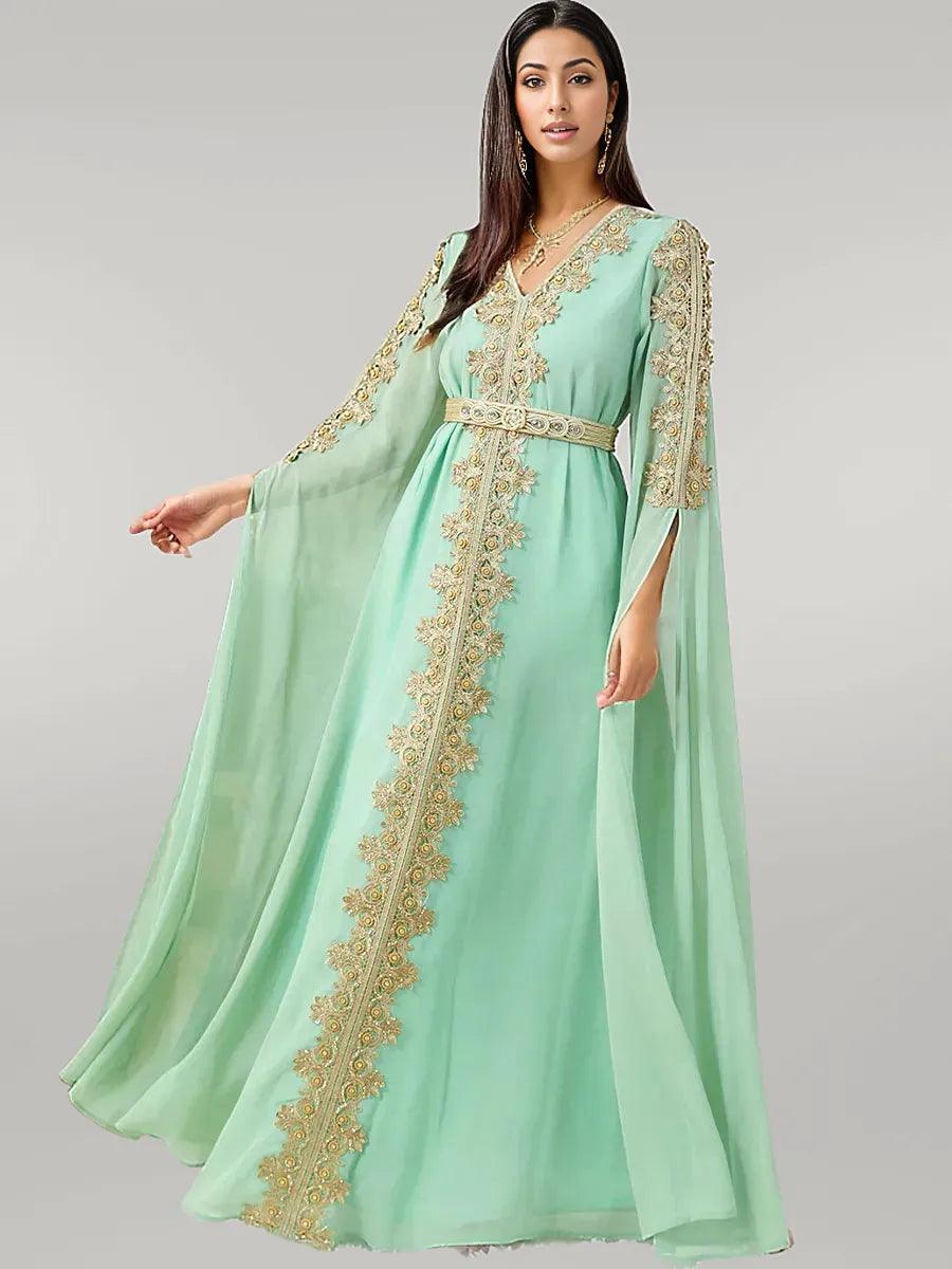 Traditional Arab Kaftan with Embroidery