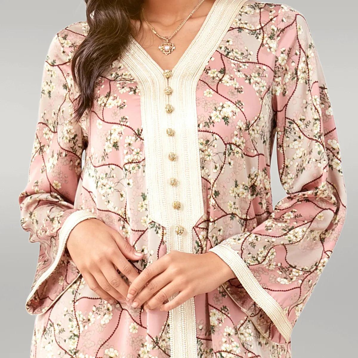 Floral Satin Dress Party Wear - Comfortable