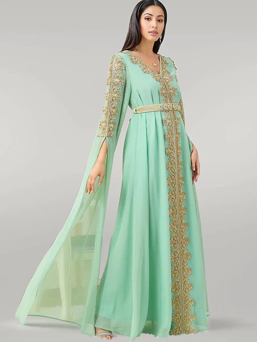 Traditional Arab Kaftan with Embroidery
