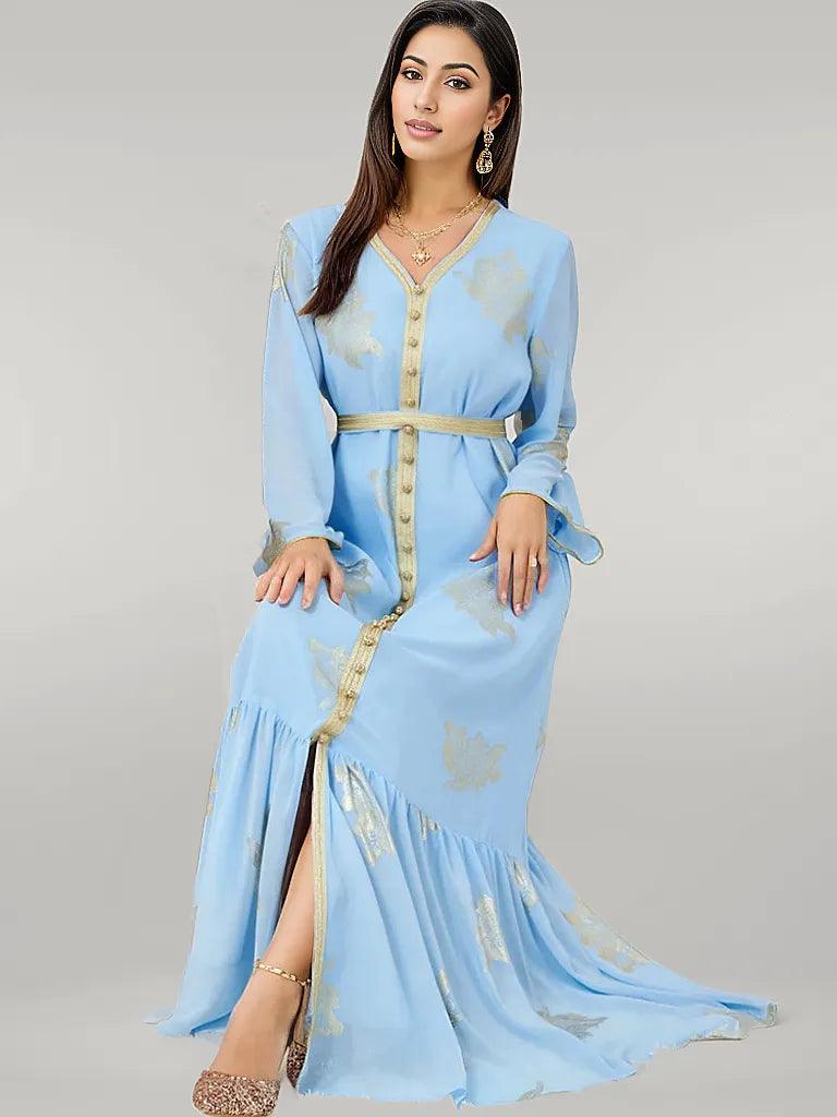 Traditional Long Kaftan with Print