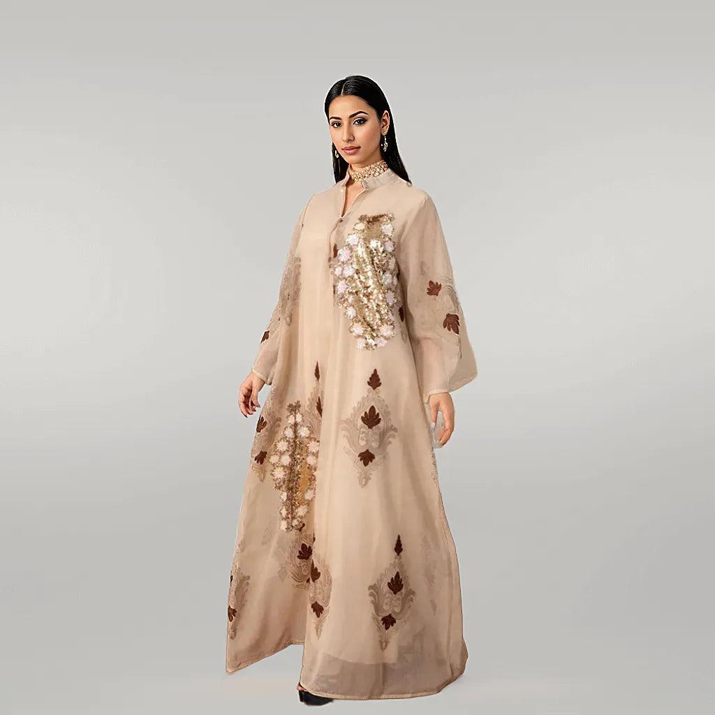 Kaftan with Gold Work Multicolor