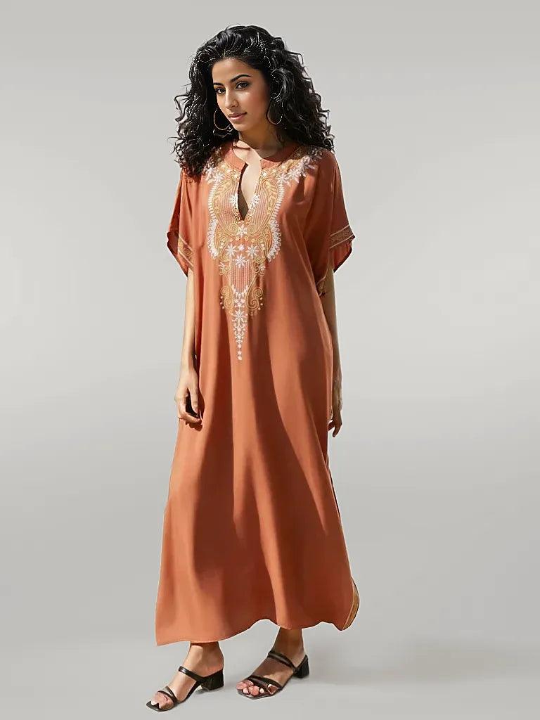 Loose Fit Comfortable Mustard Kaftan Casual Wear