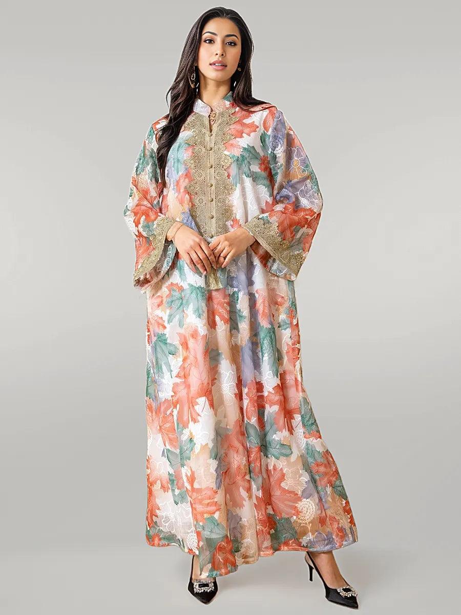 Floral Print Elegant Kaftan
