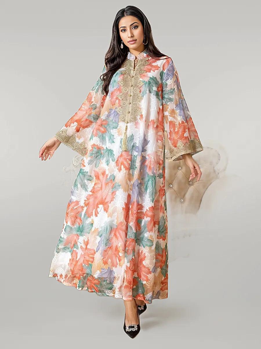 Floral Print Elegant Kaftan