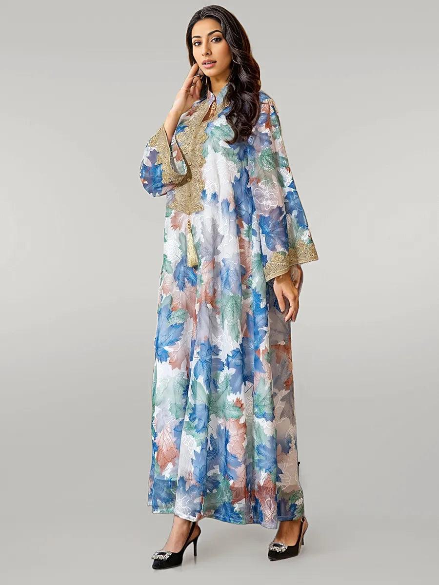 Floral Print Elegant Kaftan