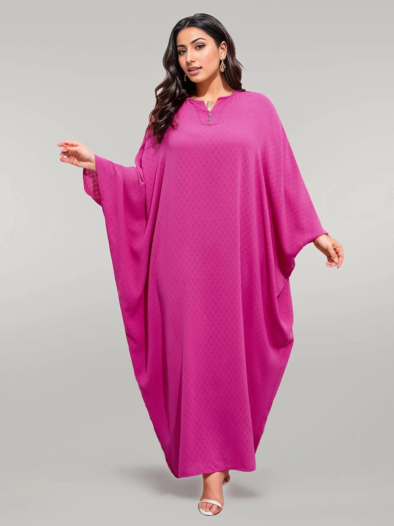 Butterfly Sleeves Bright Pink Kaftan