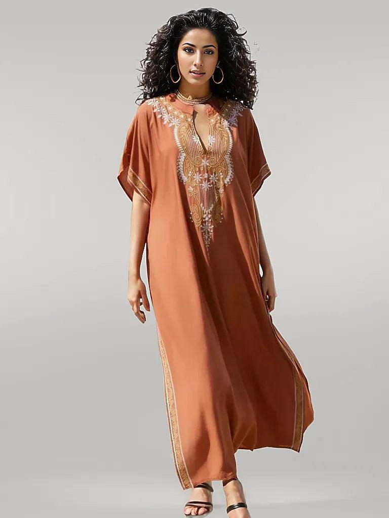 Loose Fit Comfortable Mustard Kaftan Casual Wear