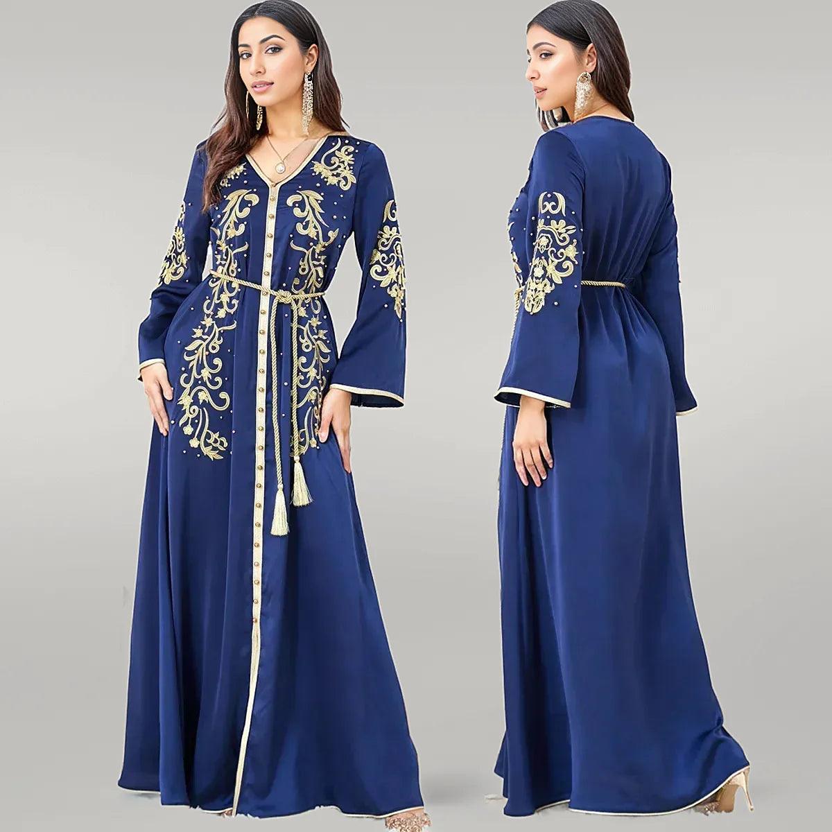 Royal Blue Kaftan with Beautiful Embroidery