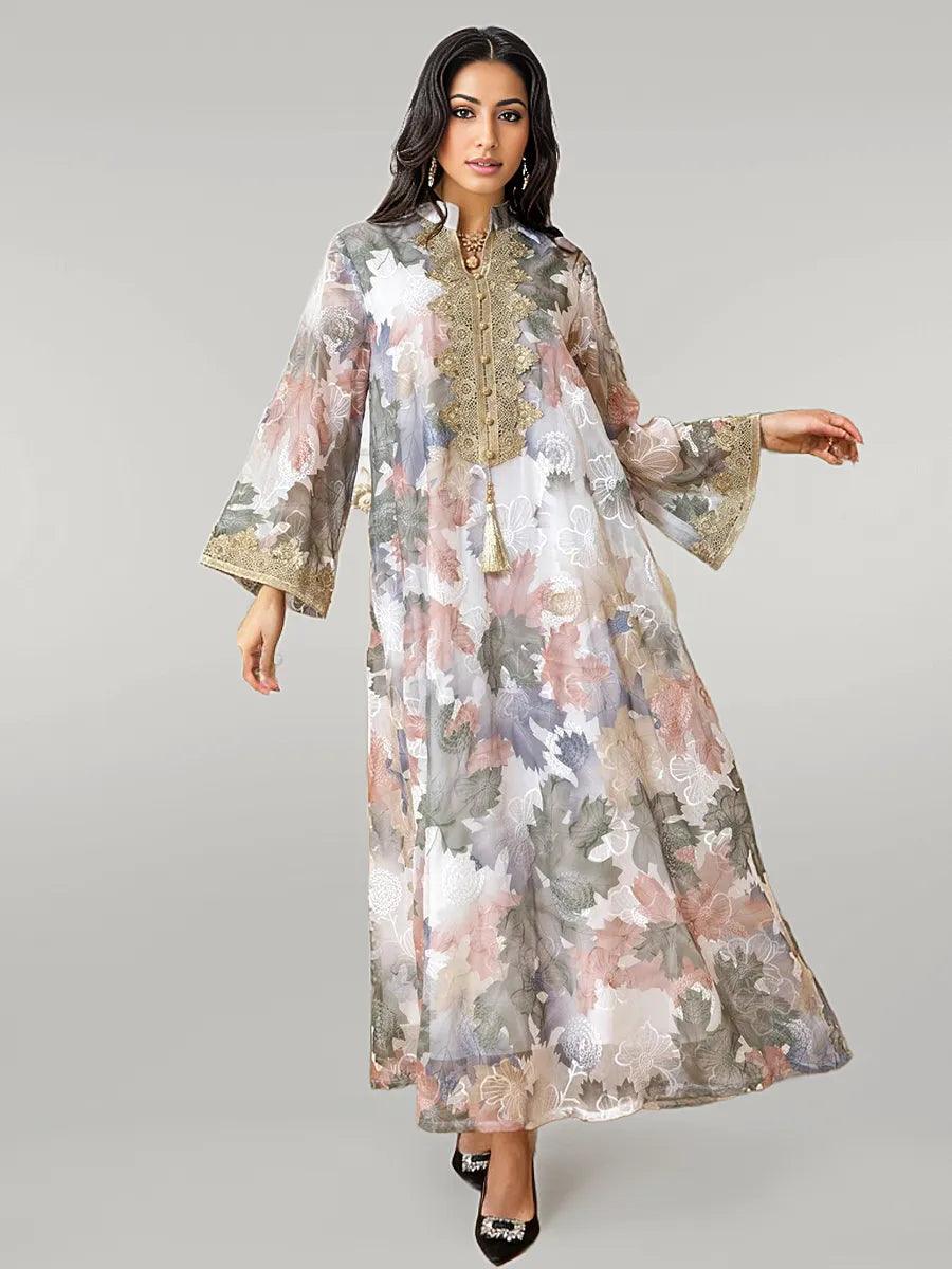 Floral Print Elegant Kaftan