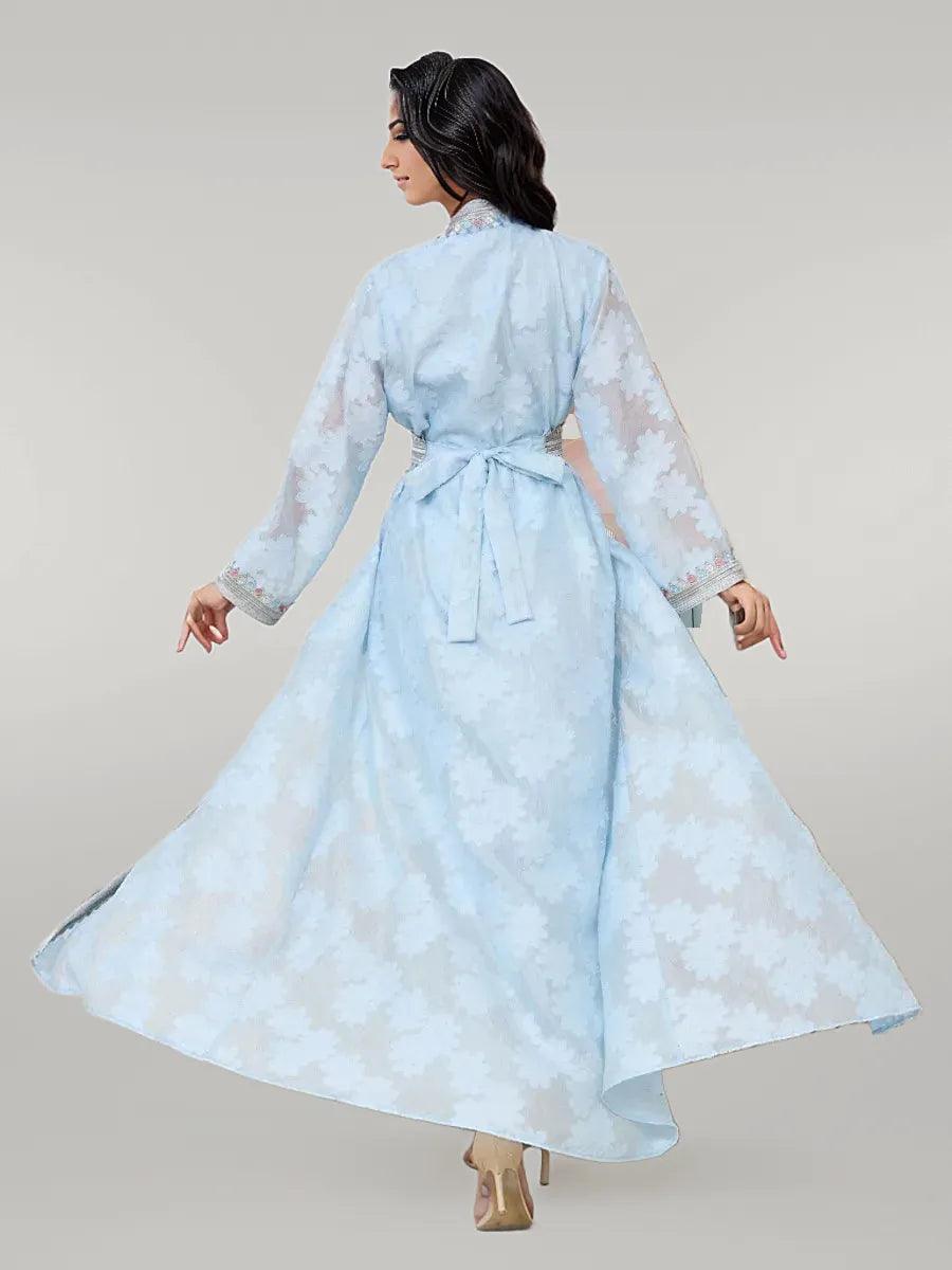 Light Blue Kaftan With Inner
