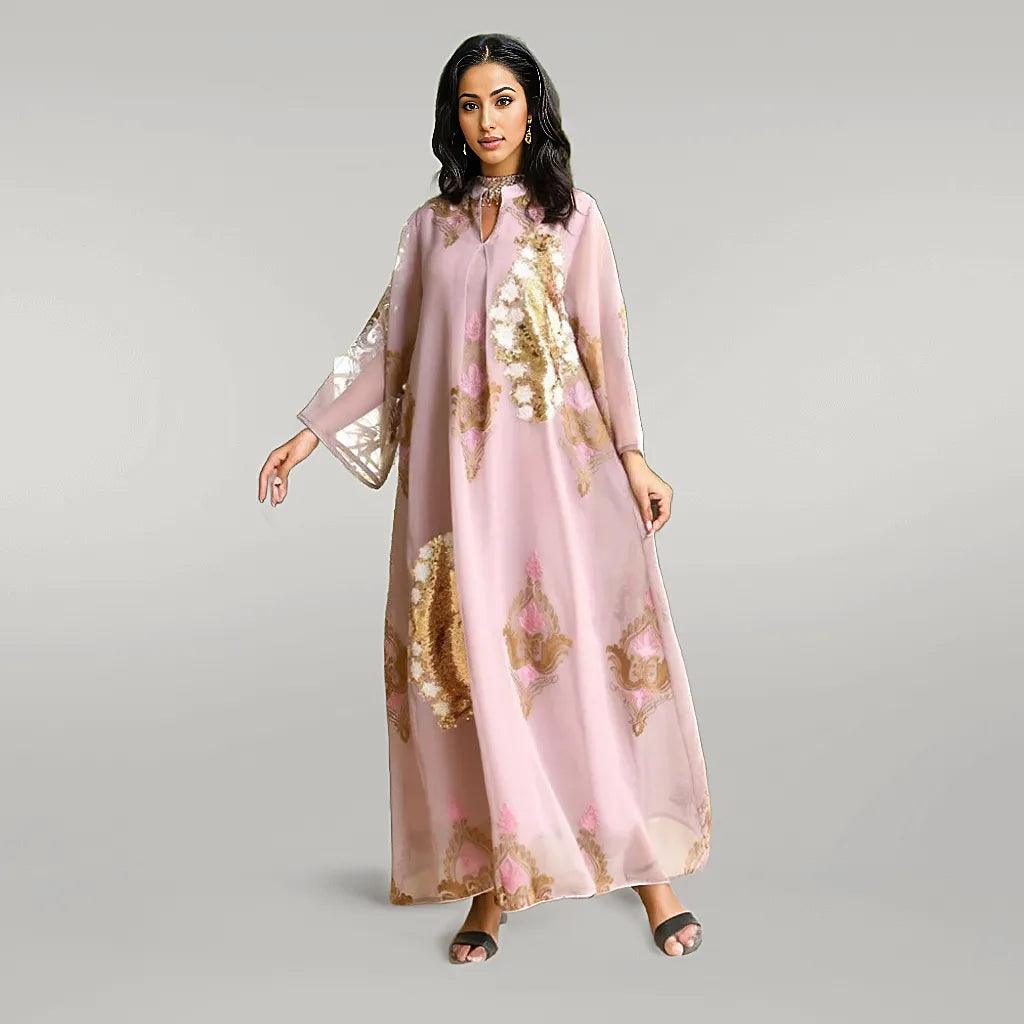 Kaftan with Gold Work Multicolor