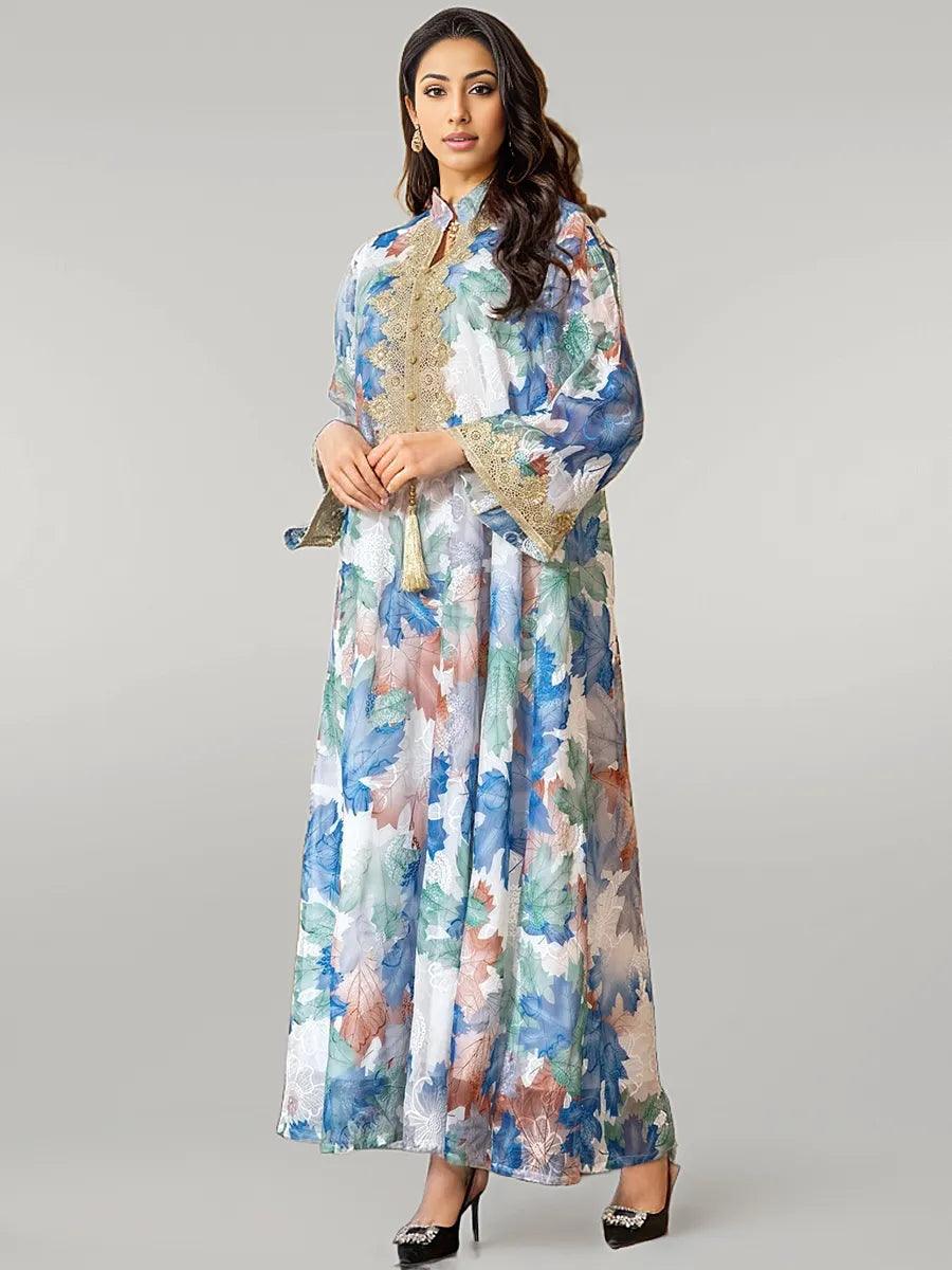 Floral Print Elegant Kaftan