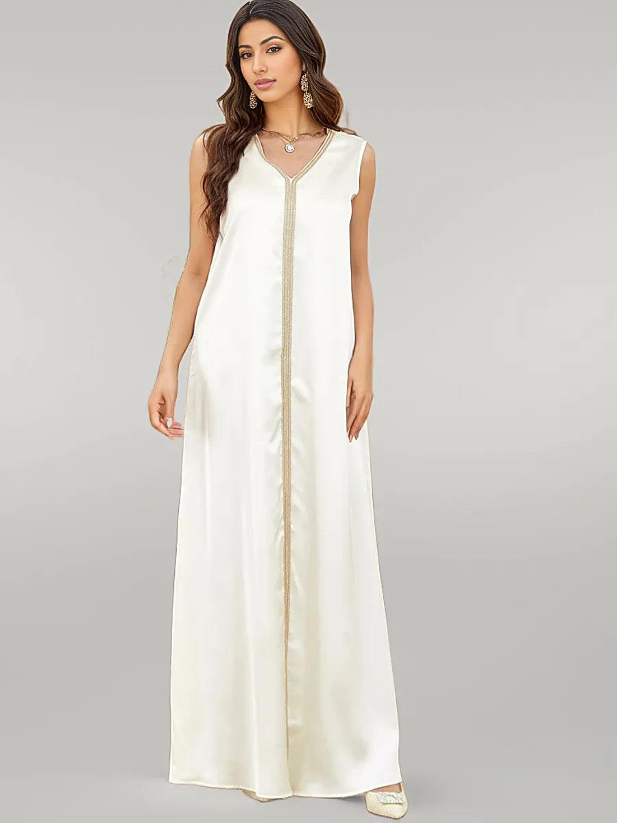 2 Piece Beautiful Kaftan Set with Floral Embroidery and Inner